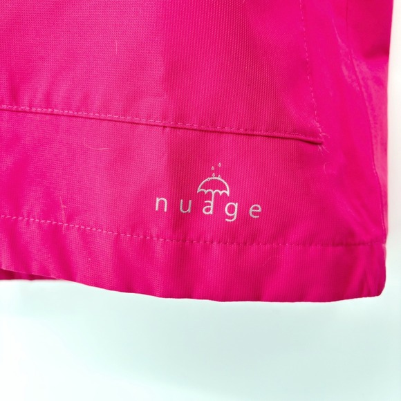 Nuage AtmoDry Hooded Rain Jacket Sz XL Pink Waterproof Long Breathable Bright - Picture 11 of 15